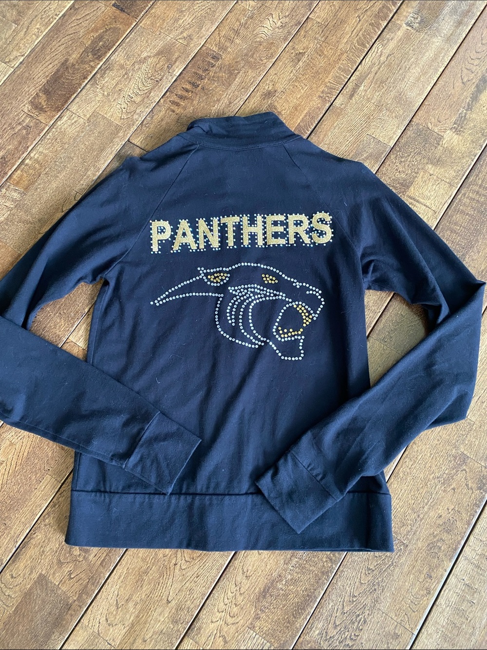 Black 'Panthers' Studded Logo Yoga Jacket